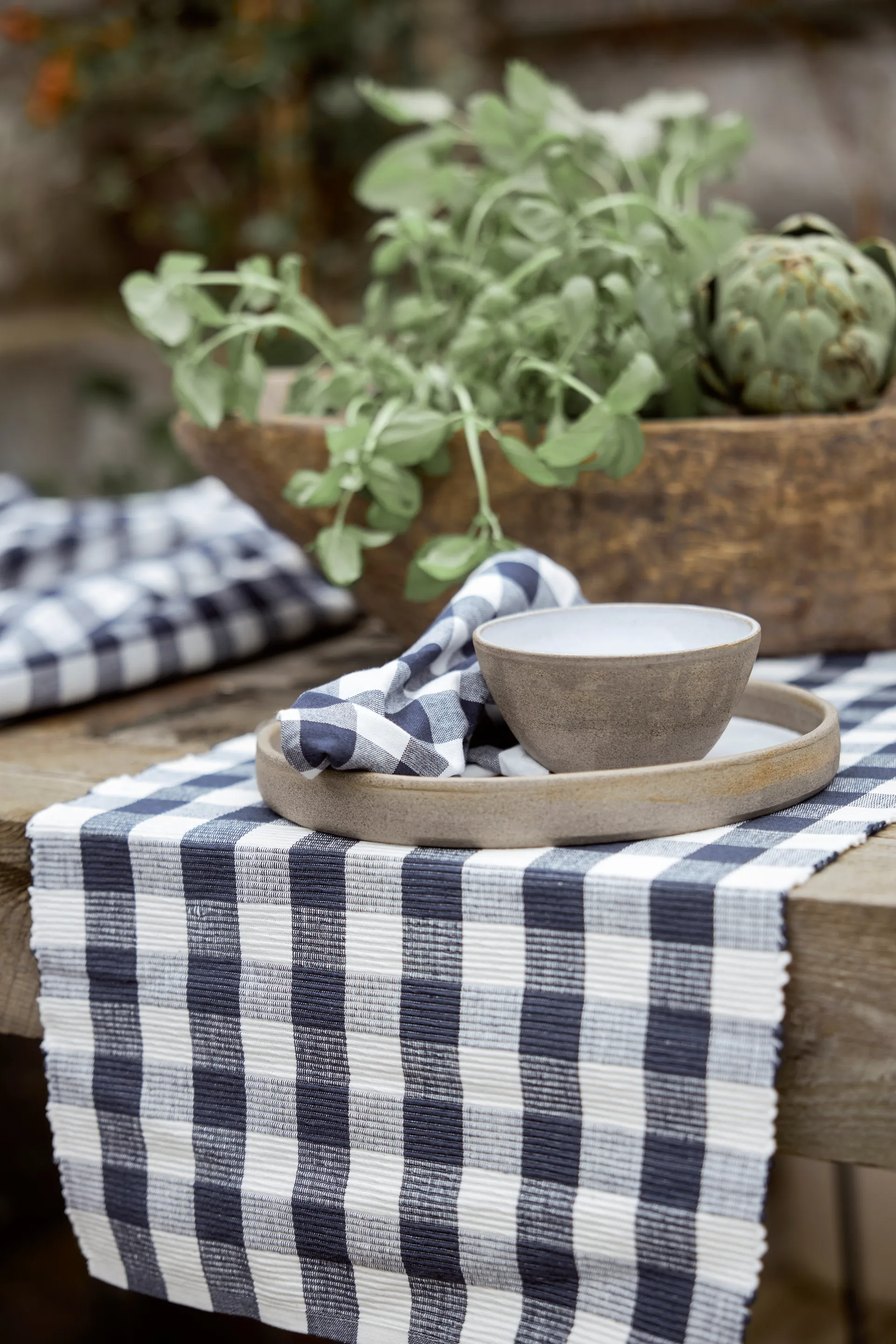 Grete tafelloper 35x120 cm, Blauw Boel & Jan