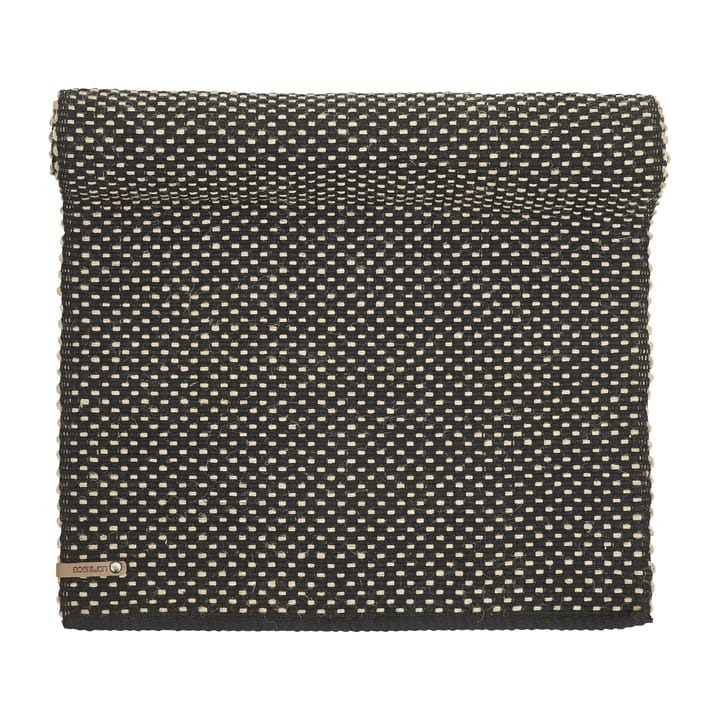 Jute check katoenen tafelloper 35x120 cm, Zwart Boel & Jan