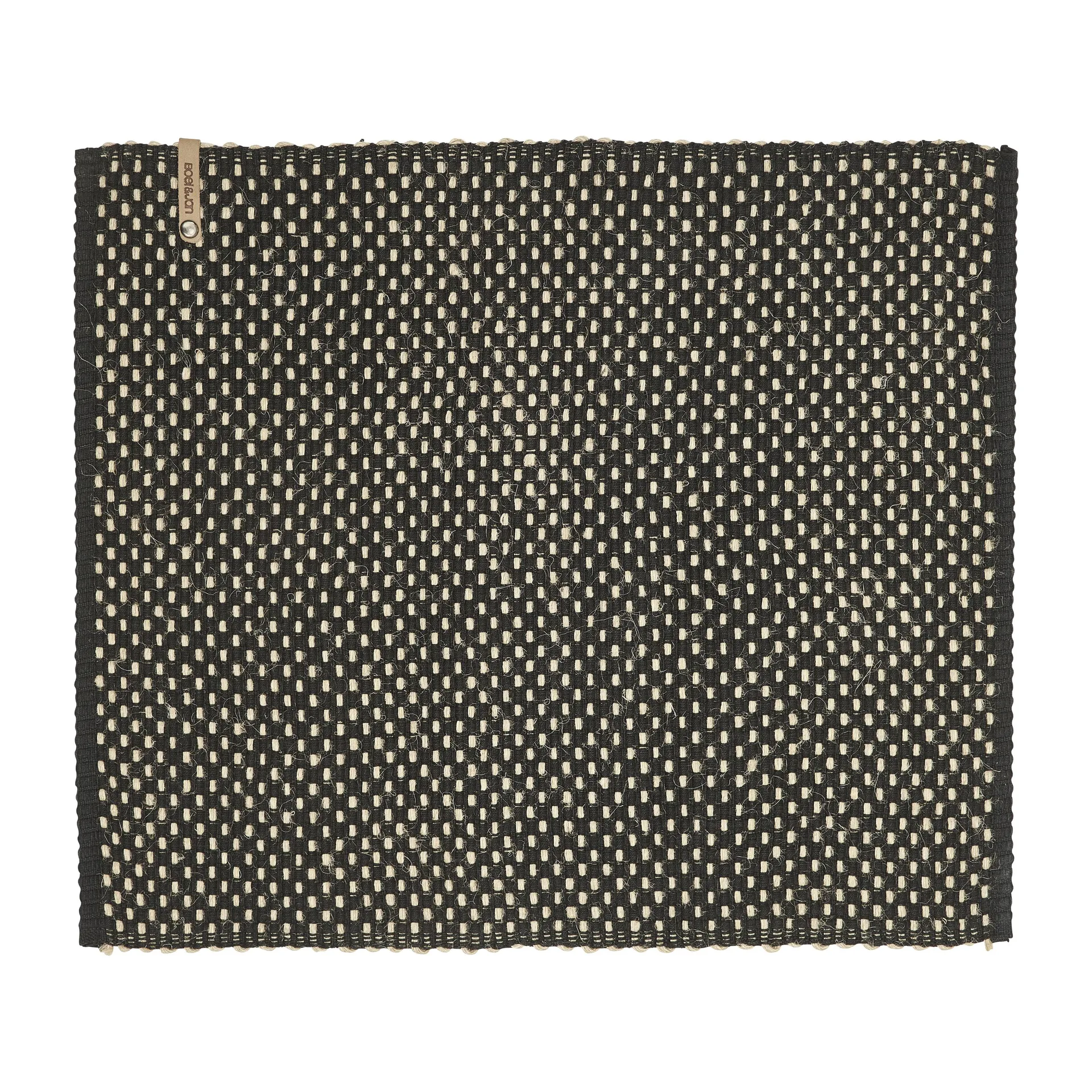 Jute check placemat katoen 35x45 cm, Zwart Boel & Jan