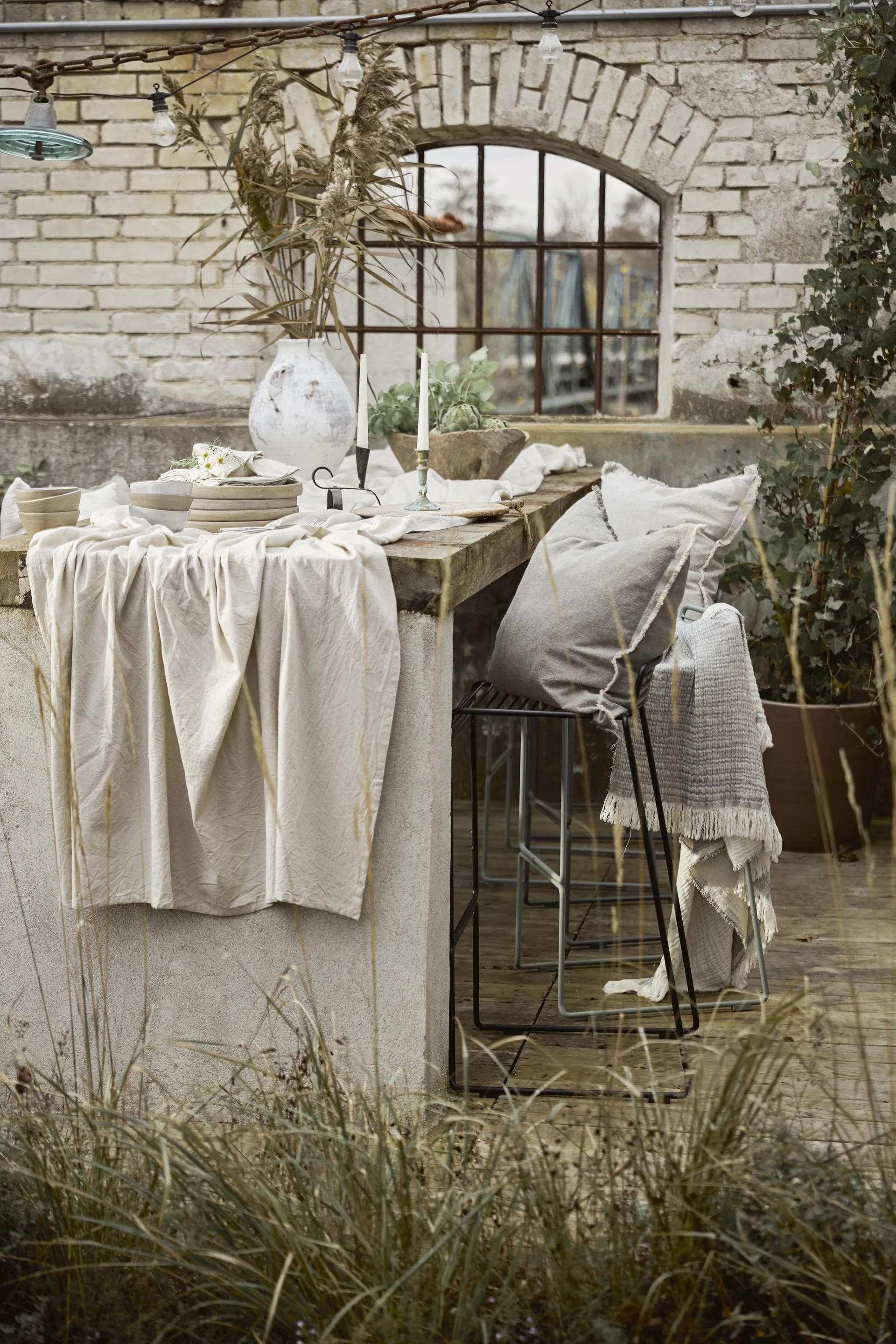 Katsiki kussenhoes 50x50 cm, Grijs Boel & Jan