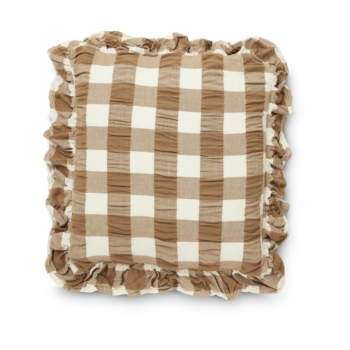 Boel & Jan Kullavik kussensloop 45x45 cm Bruin-wit | Scandinavisch Interieur | Kussenhoezen | Bruin