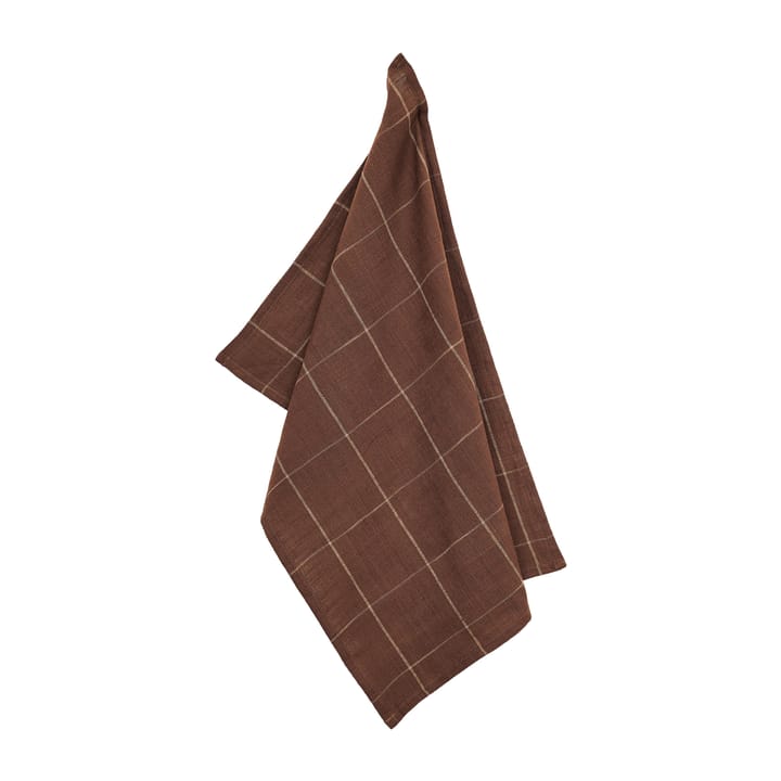 Lunnevik keukenhanddoek katoen 50x70 cm, Bruin Boel & Jan