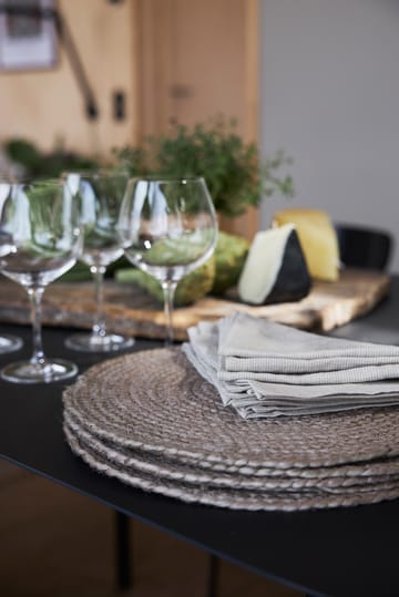 Merida placemat Ø38 cm - Zilver - Boel & Jan