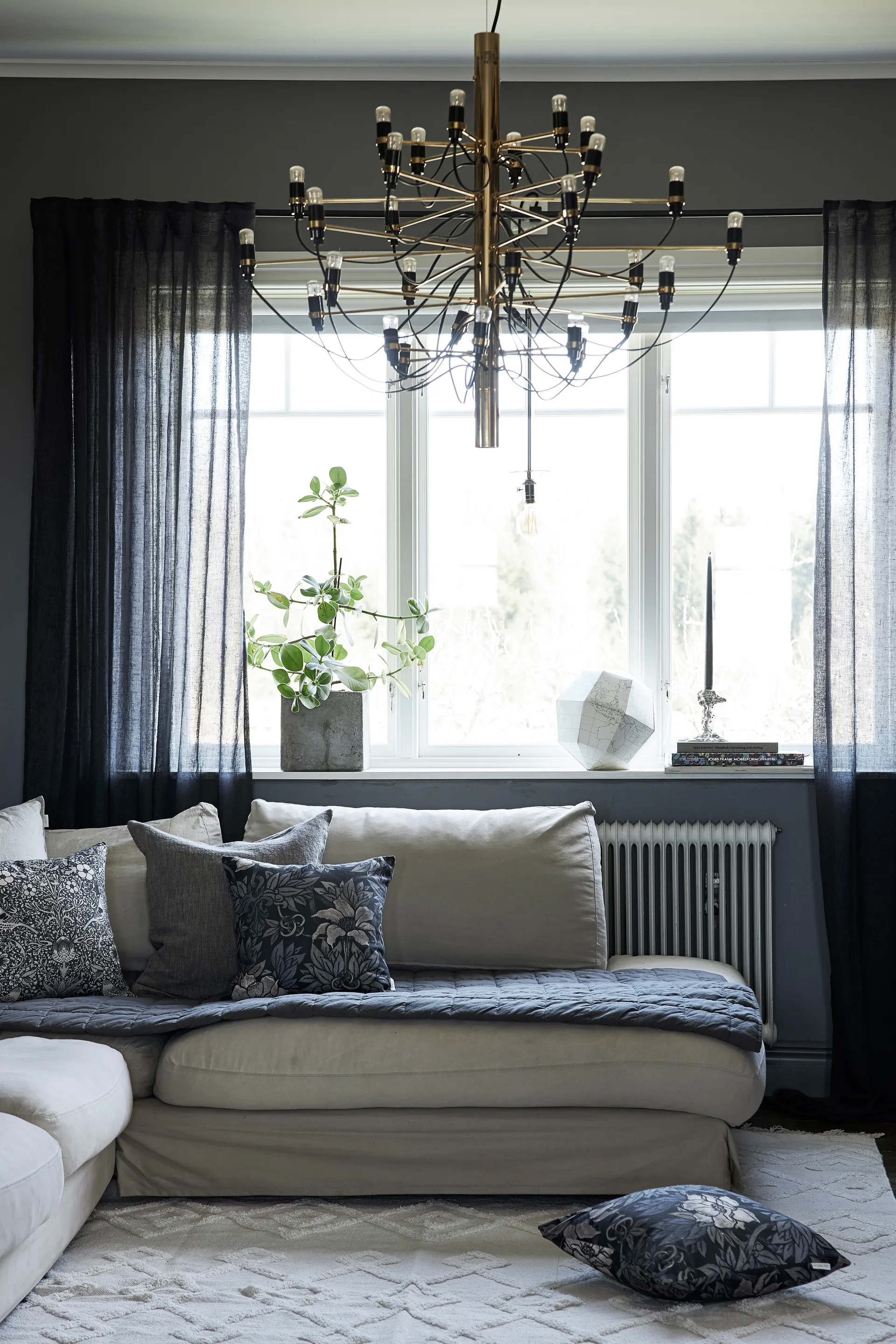 Mirja gordijnenset 130x275 cm, Zwart-grijs Boel & Jan