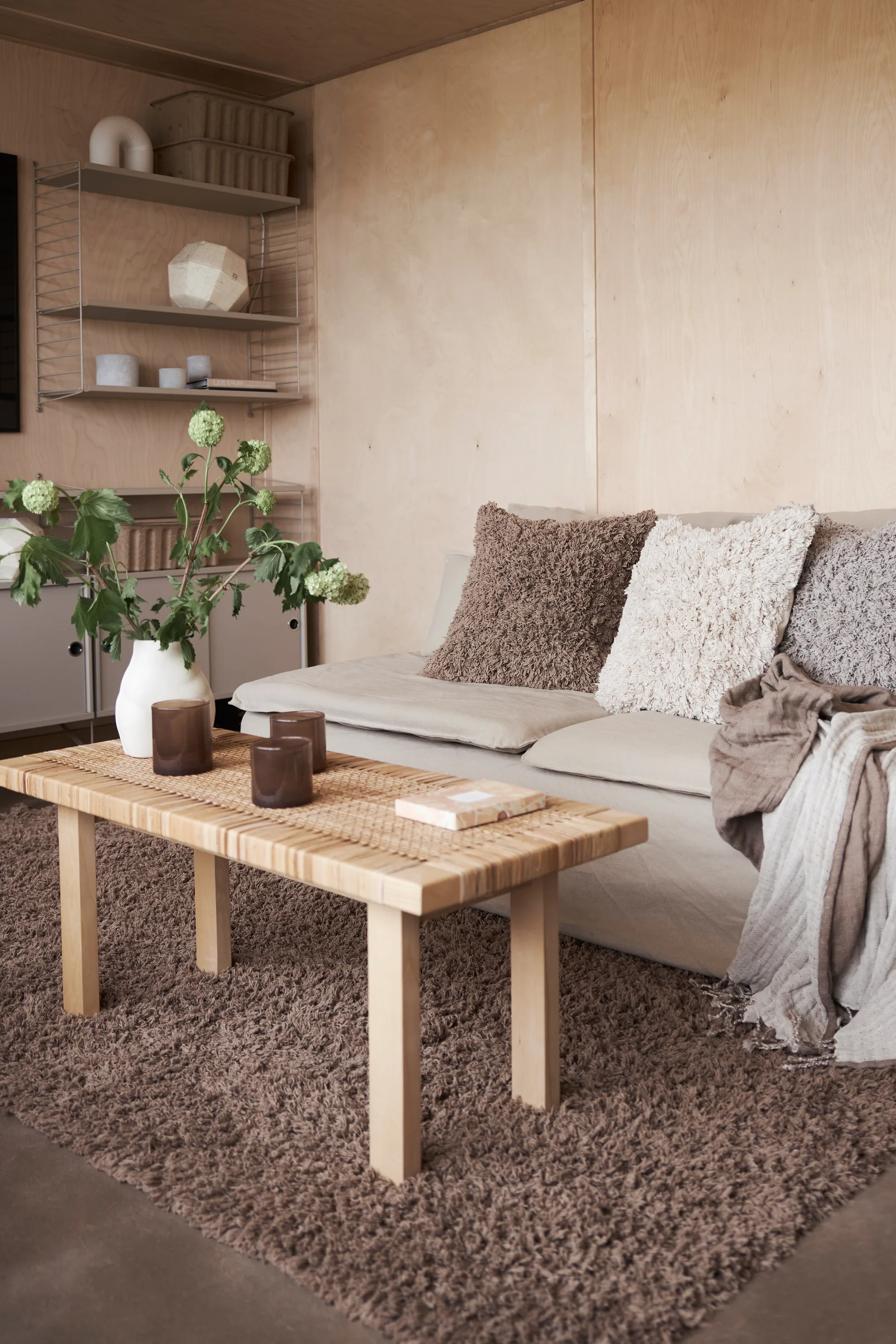 Noma katoenen vloerkleed 70x200 cm, Bruin Boel & Jan