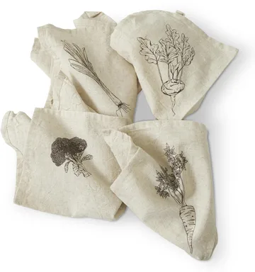 Odla servet 40x40 cm 4-delig - Beige-bruin - Boel & Jan