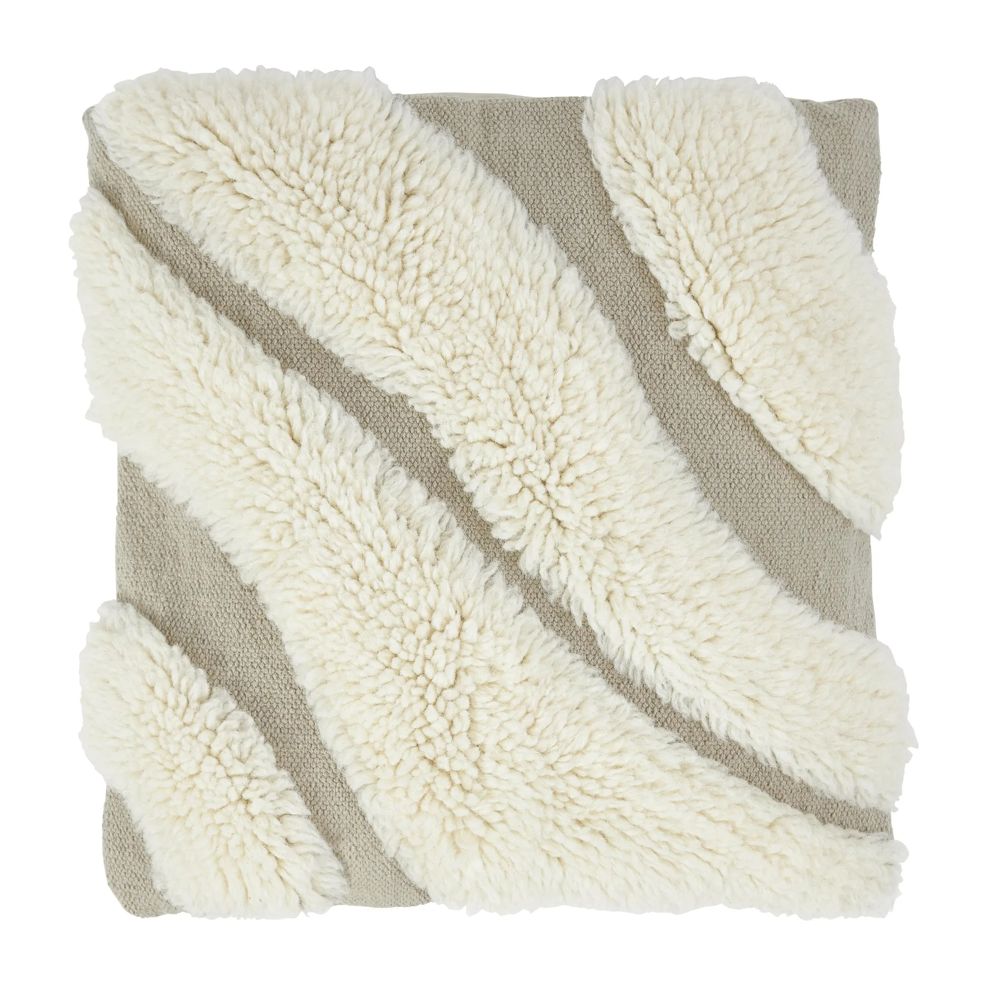 Rio kussenhoes katoen 48x48 cm, Beige Boel & Jan
