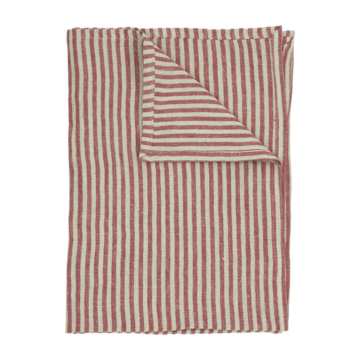 Rough Linen Stripe tafelkleed 85x85 cm - Rood - Boel & Jan