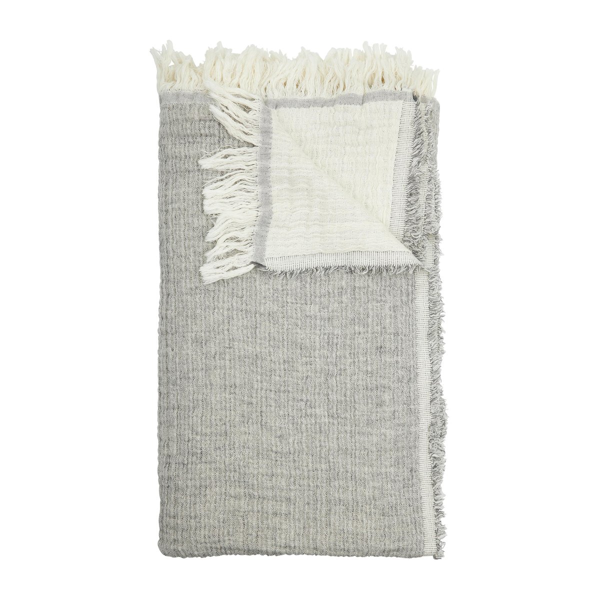 Boel & Jan Samos plaid 120x150 cm Grijs | Scandinavisch Interieur | Katoenen dekens & spreien | Grijs