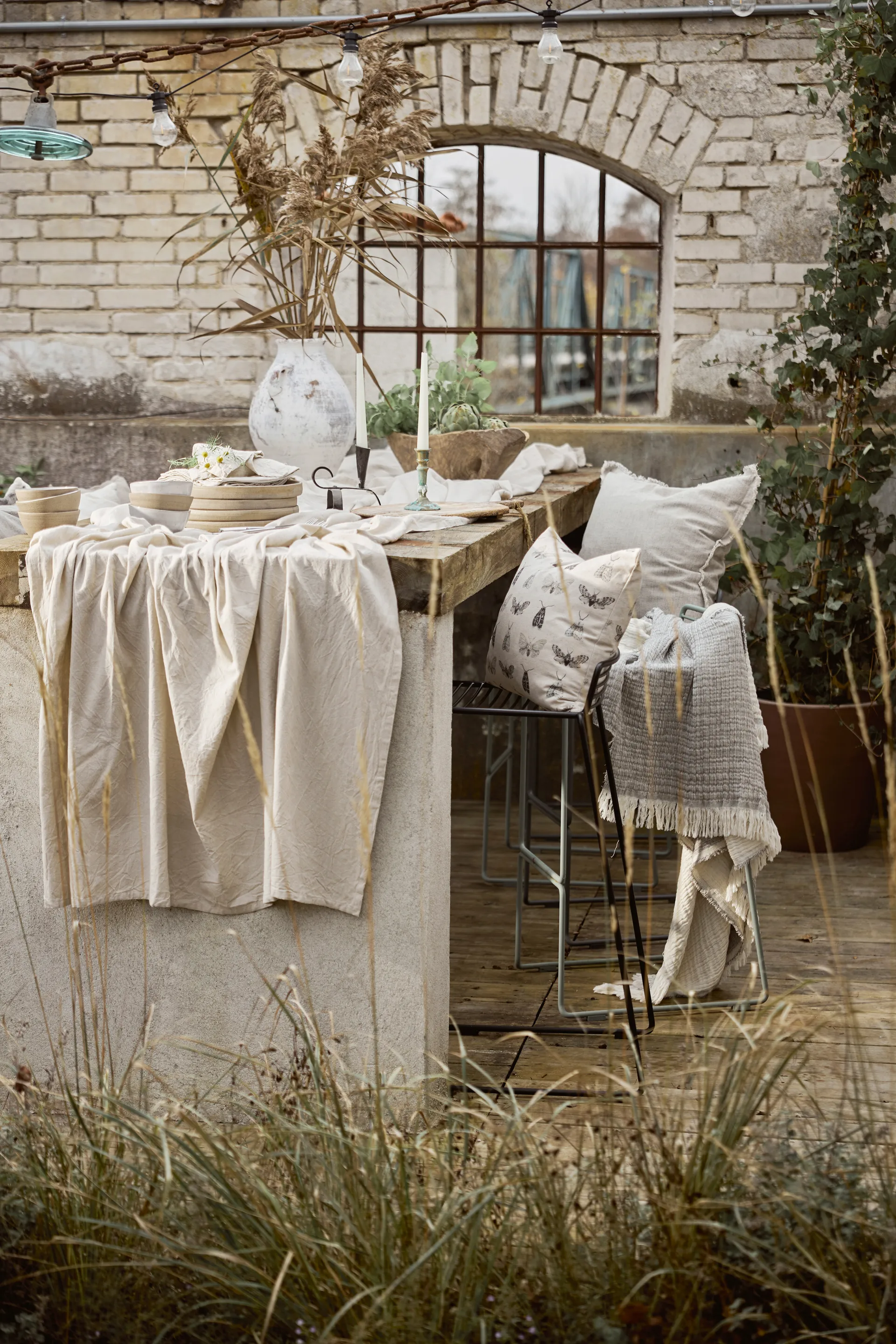 Samos plaid 120x150 cm, Grijs Boel & Jan