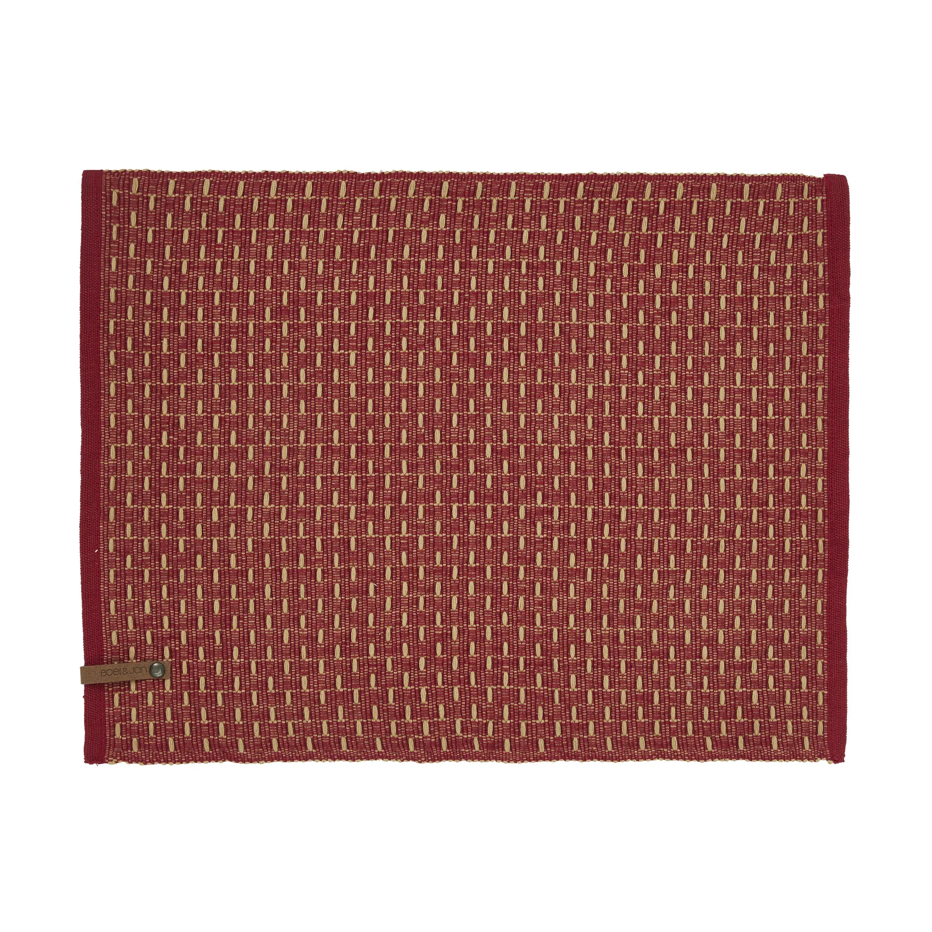 Theun placemat 35x45 cm, Rood-natuur Boel & Jan