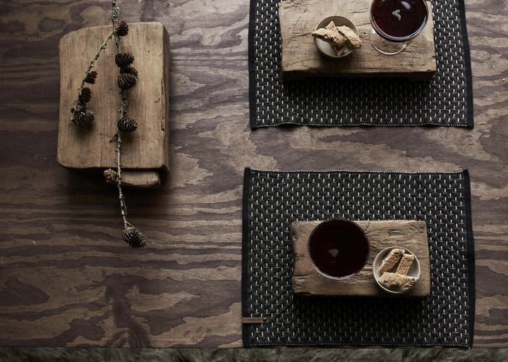 Theun placemat 35x45 cm, Zwart-natuur Boel & Jan