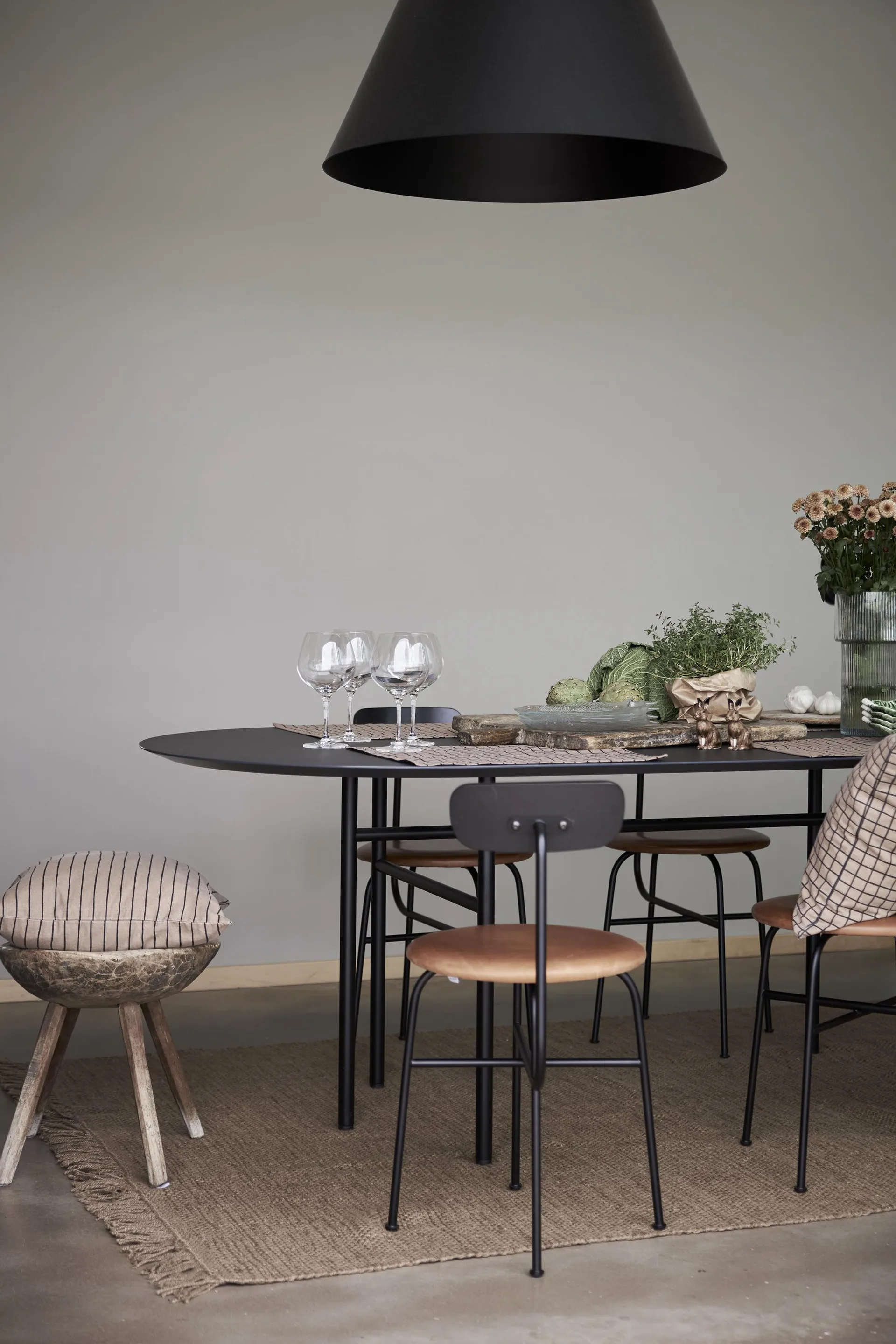 Tofta stripe kussenhoes 45x45 cm, Bruin Boel & Jan