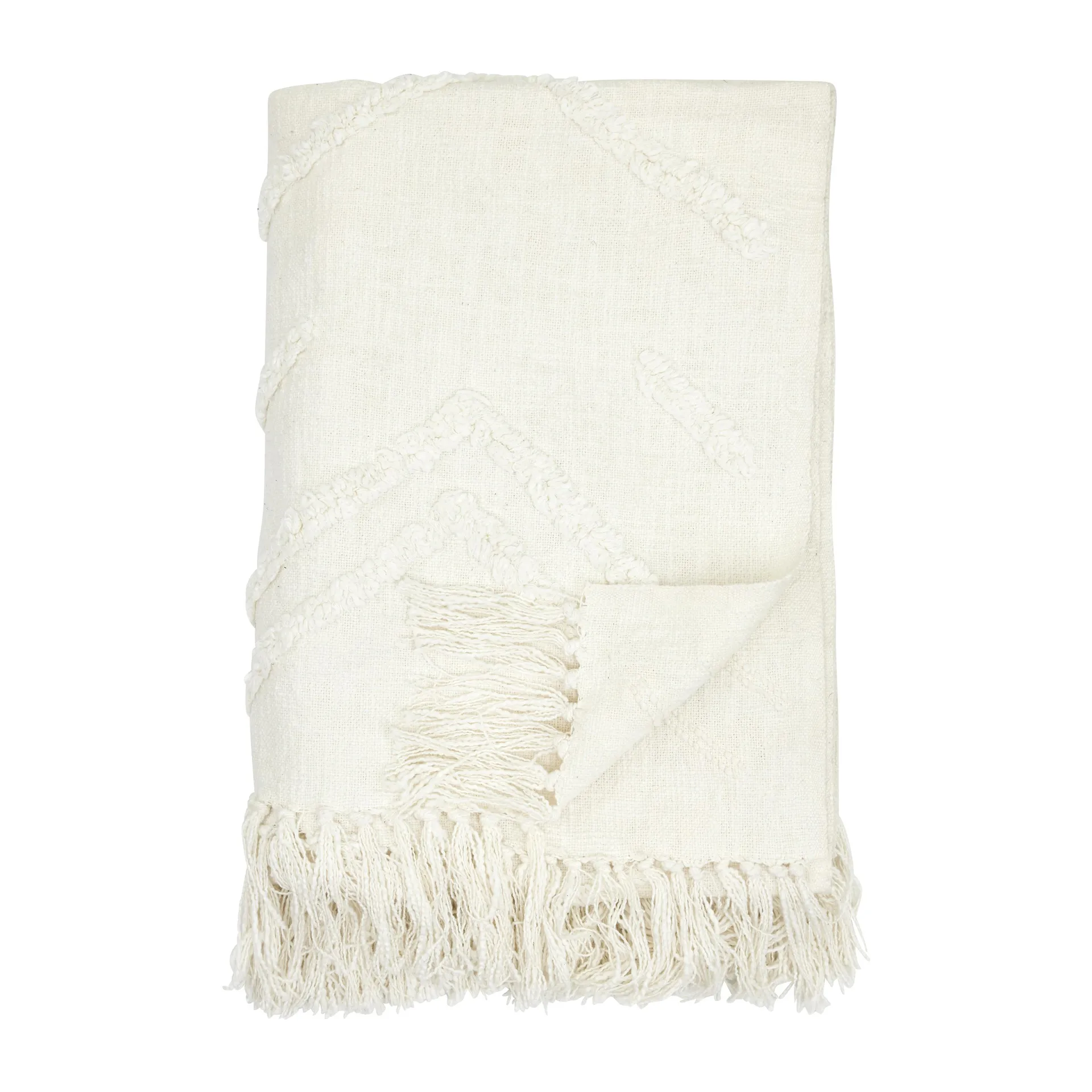 Tovhult katoenen plaid 130x170 cm, Offwhite Boel & Jan