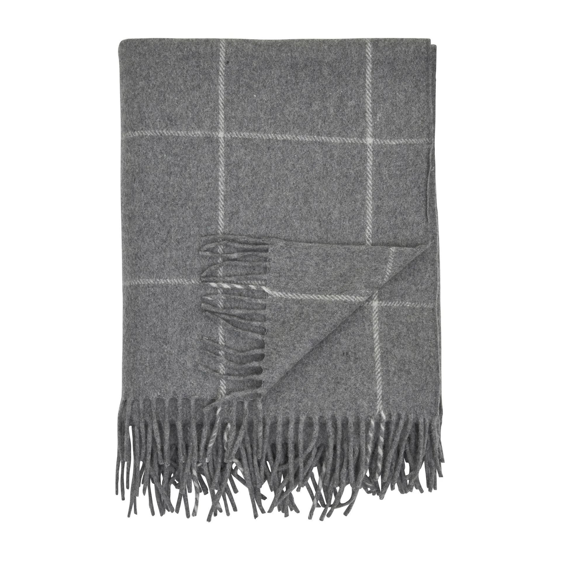 Vilgot wollen plaid 130x170 cm, Grijs Boel & Jan