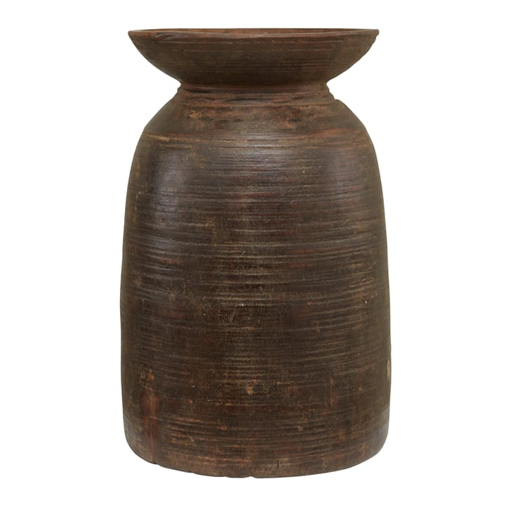 Vintage Wood urn 34 cm - Bruin - Boel & Jan