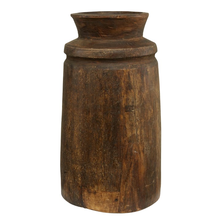 Vintage Wood urn 45 cm - Bruin - Boel & Jan