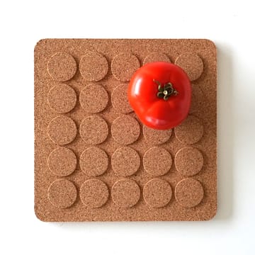 Dots vierkante pannenonderzetter 20x20 cm - Bruin - Born In Sweden
