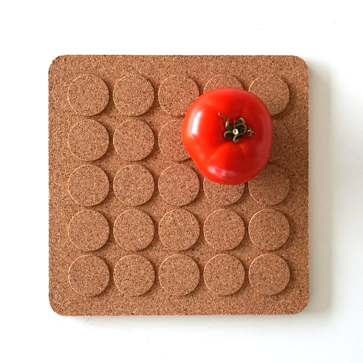 Dots vierkante pannenonderzetter 20x20 cm, Bruin Born In Sweden