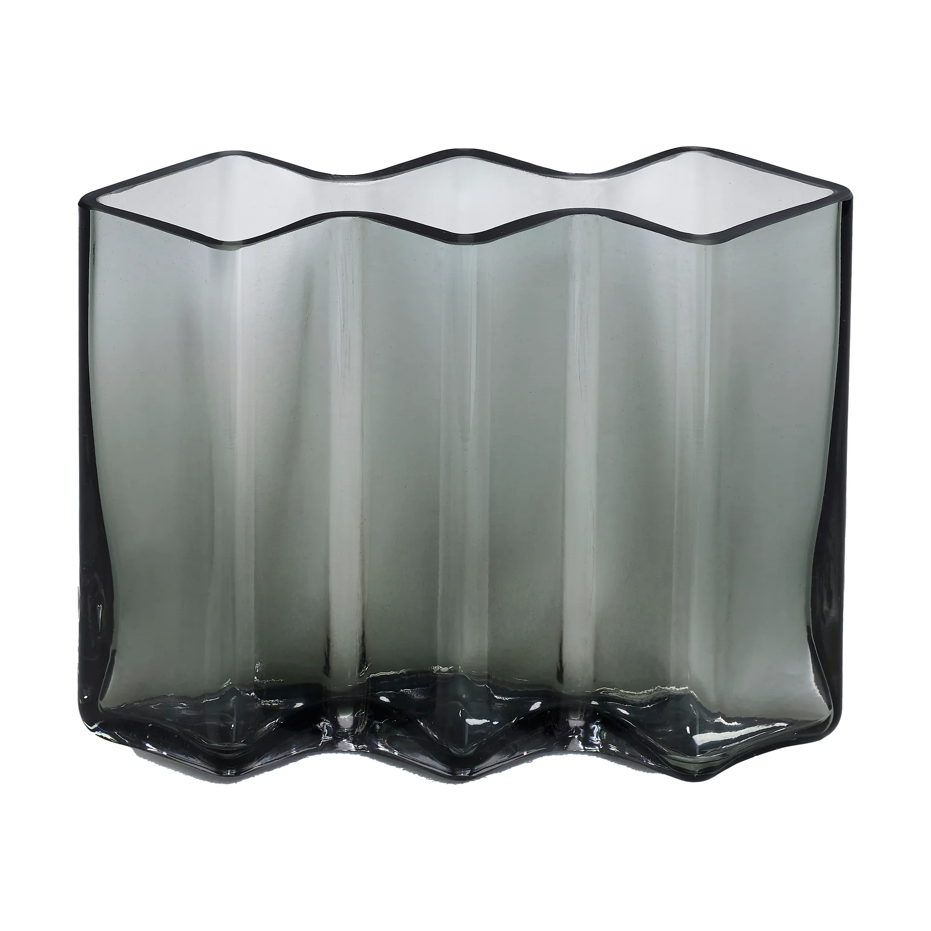 Row vaas met drie vakken laag, Grijs Born In Sweden