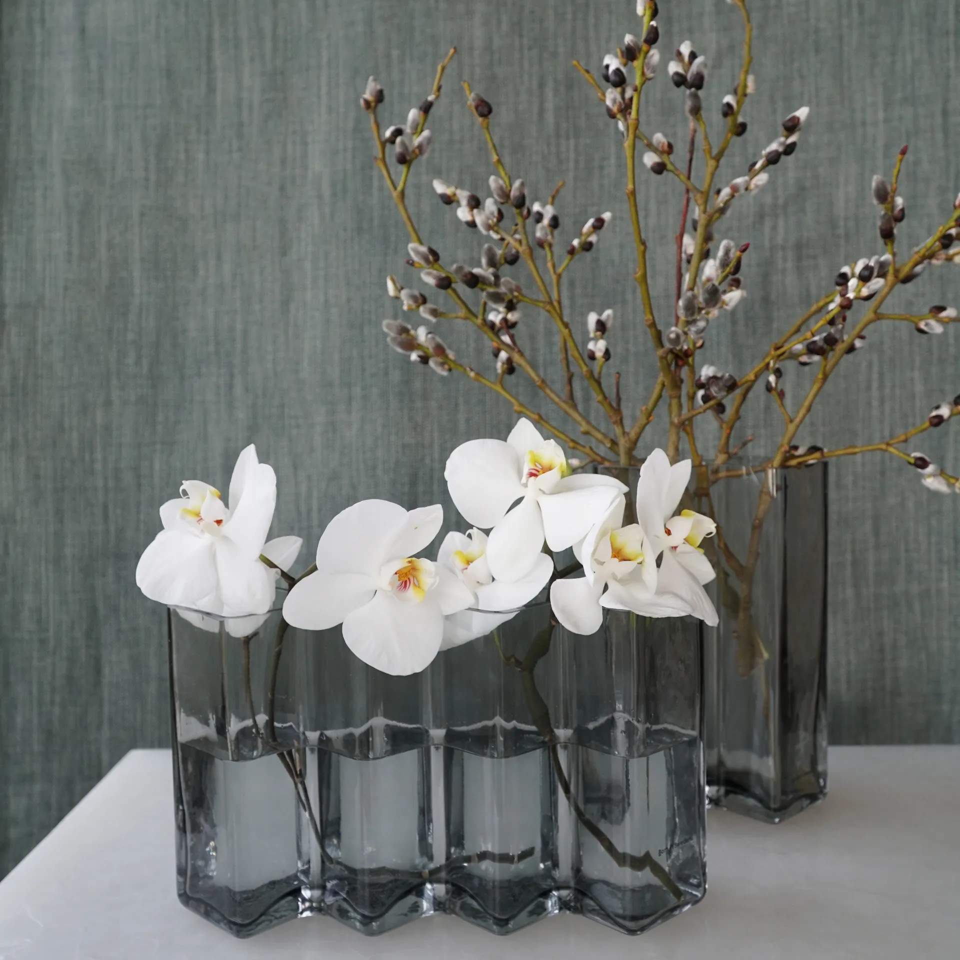 Row vaas met twee vakken, Grijs Born In Sweden