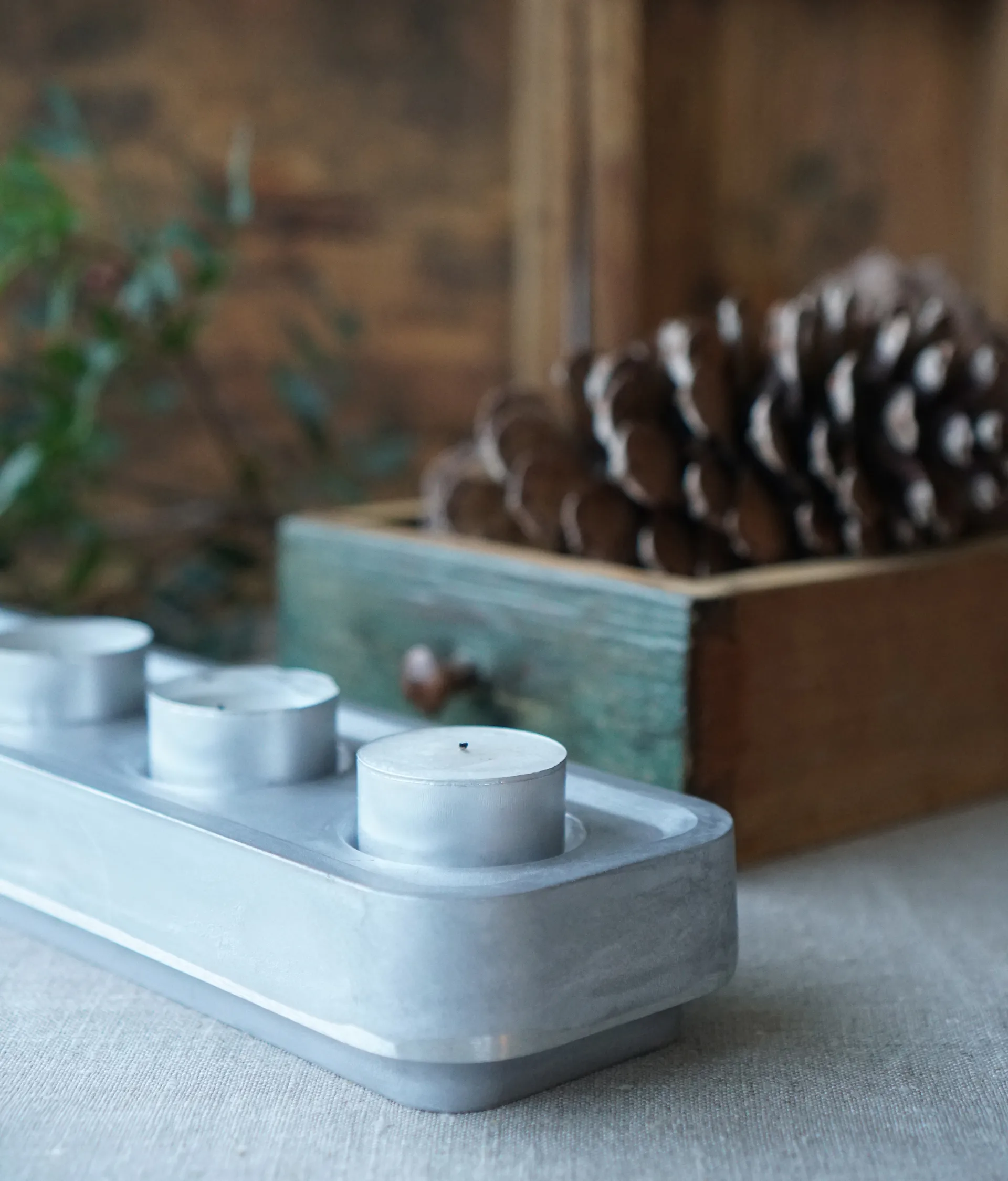 Stumpastaken kaarsenhouder langwerpig polished, 8,5x29,5 cm Born In Sweden