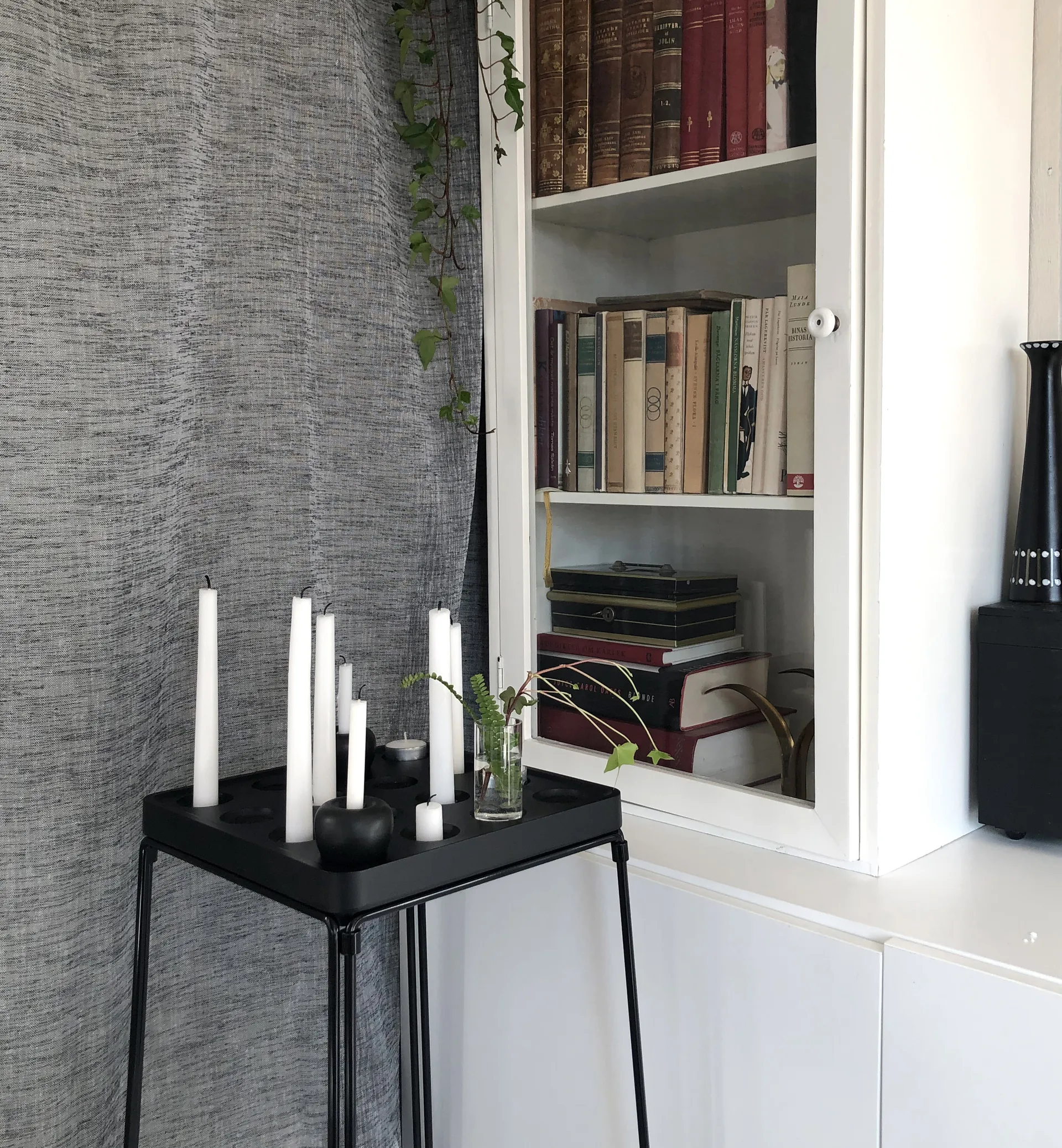 Stumpastaken kaarsenhouder zwart, groot Born In Sweden