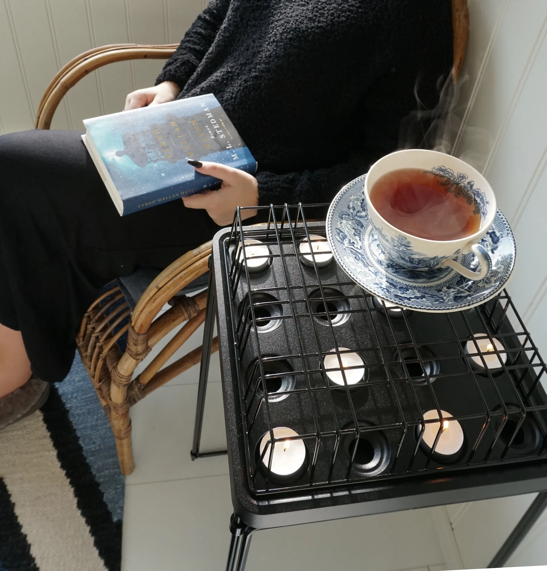 Stumpastaken kaarsenhouder zwart, groot Born In Sweden