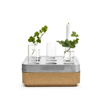 Stumpastaken Small geschenkset - Aluminium – kurken schaal naturel – 4-pack vazen – lucifers - Born In Sweden