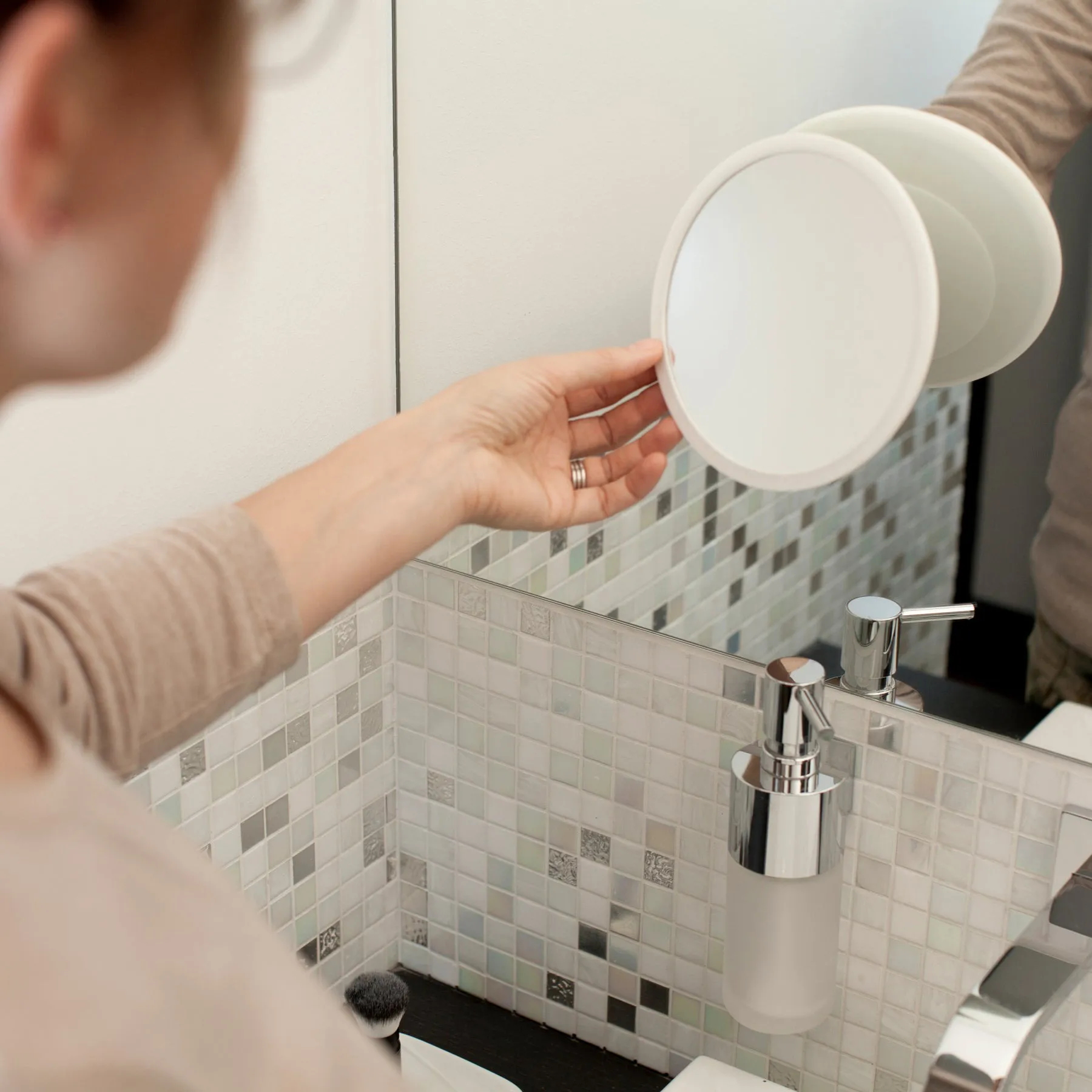 AirMirror make-up spiegel x5 afneembaar met zuignap, Ø16,5 cm Bosign