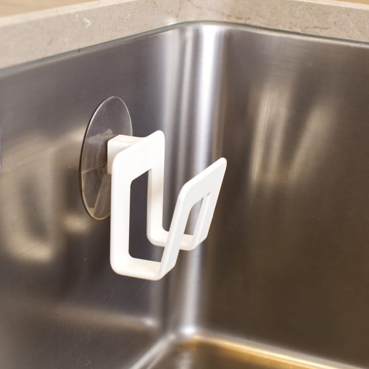 Bosign houder met zuignap voor vaatdoek en spons, Wit Bosign