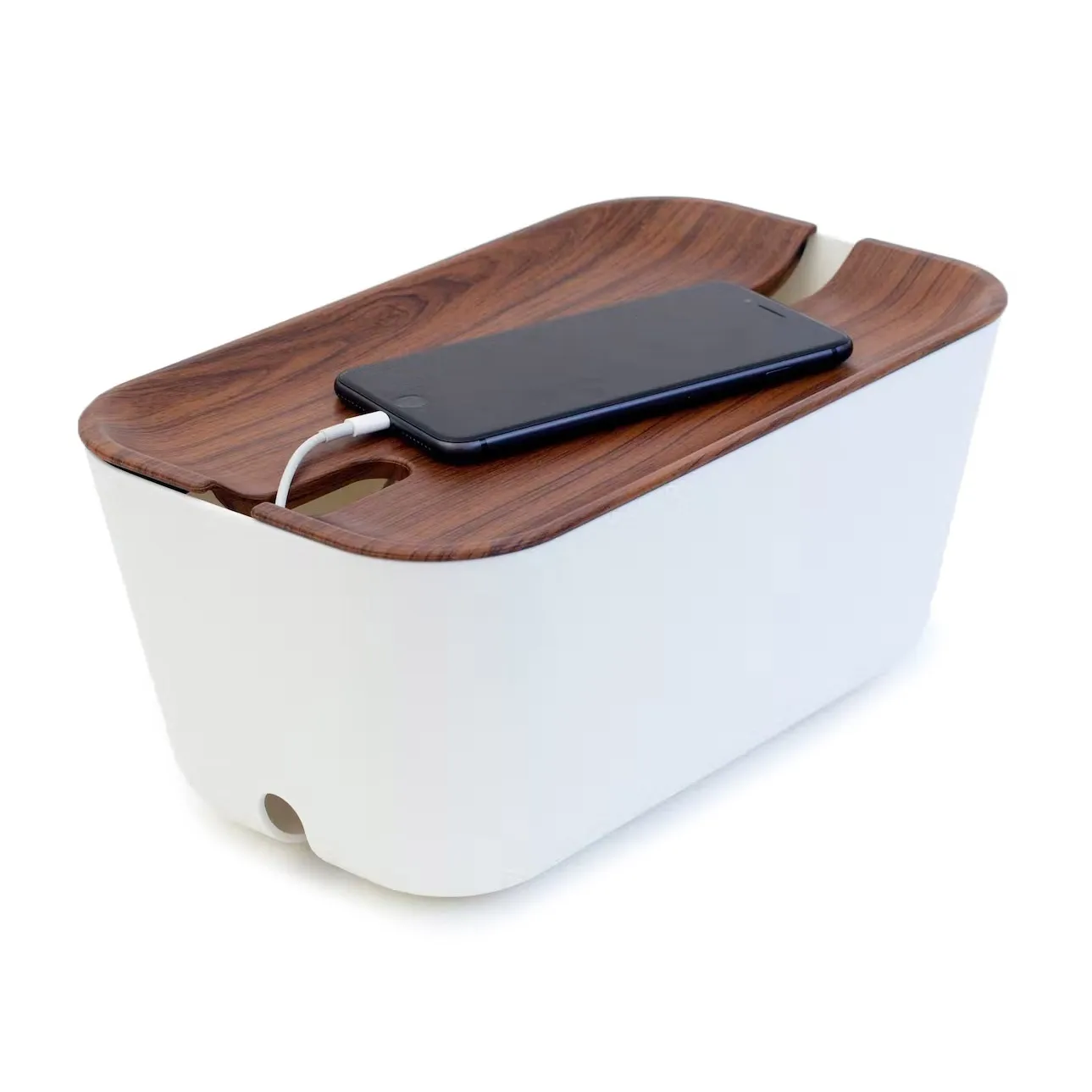 Cable organiser kabeldoos M, donkerbruin - houtprint Bosign