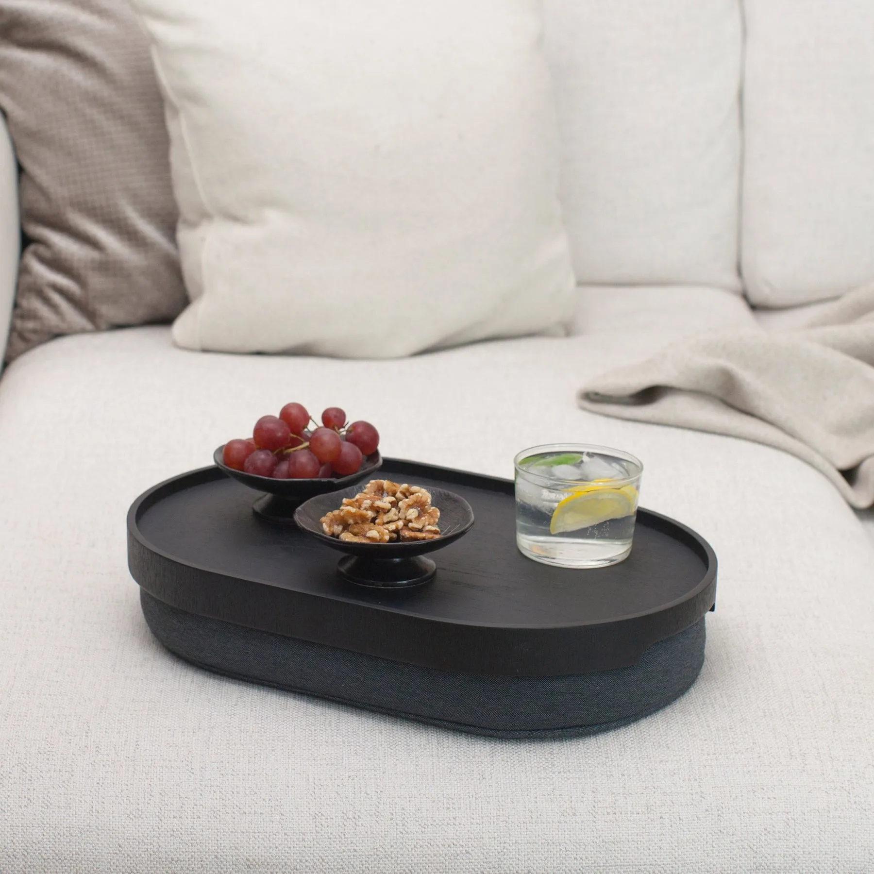 CurveLine™ anti-slip kniesteun 39x26 cm, Zwart wilgengrijs Bosign