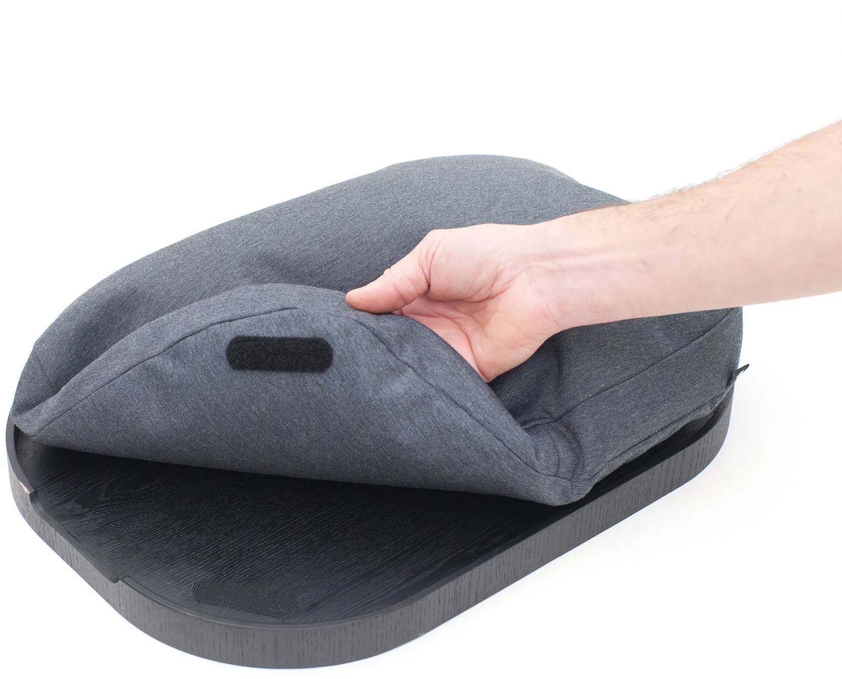 CurveLine™ anti-slip kniesteun 47x34 cm, Zwart wilgengrijs Bosign