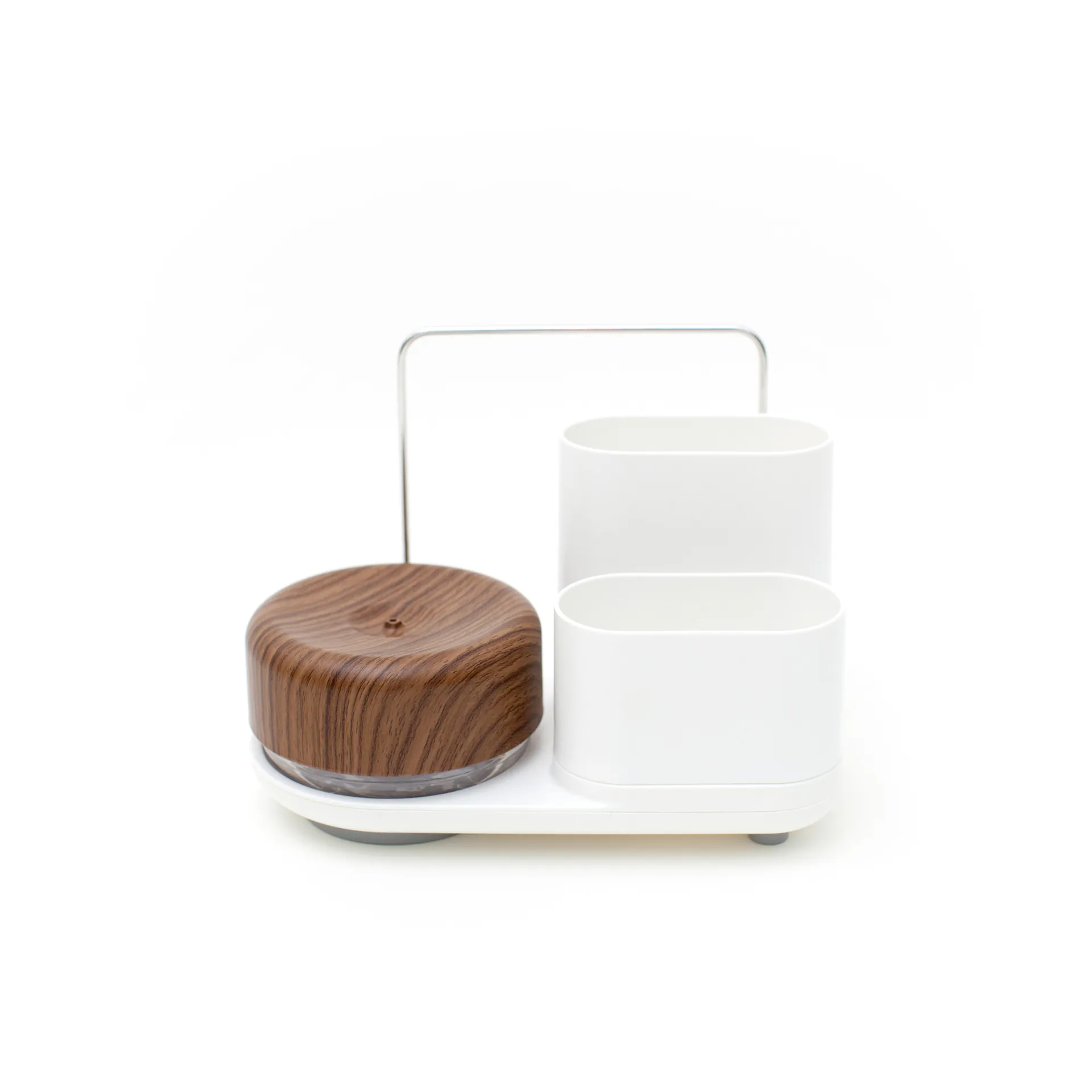 Do-Dish Caddy PLUS afwasmiddeldispenser & gootsteen organiser set, Donker hout Bosign