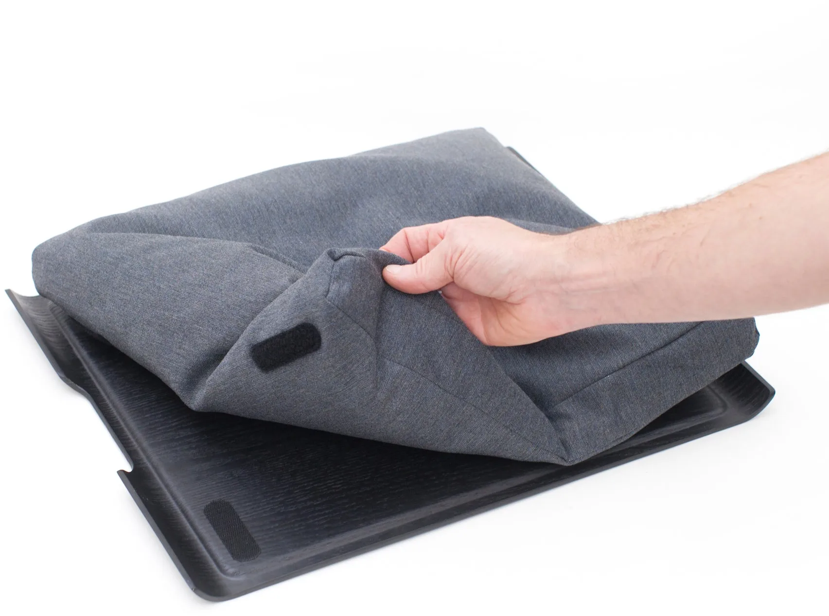 Knieschot Laptray anti-slip 46x38 cm, Zwart wilgengrijs Bosign