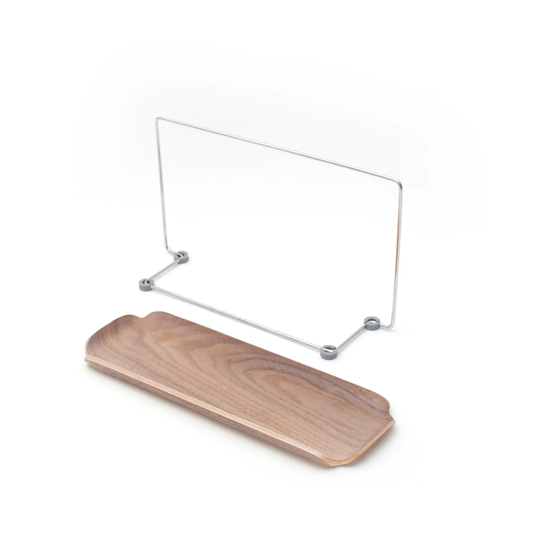 LEAF gootsteenorganiser met vaatdoekhanger, Walnoot-roestvrij staal Bosign