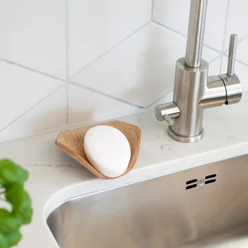 Leaf™ Zeepschaaltje met afvoer 11,5x11,5 cm - Wilgen - Bosign