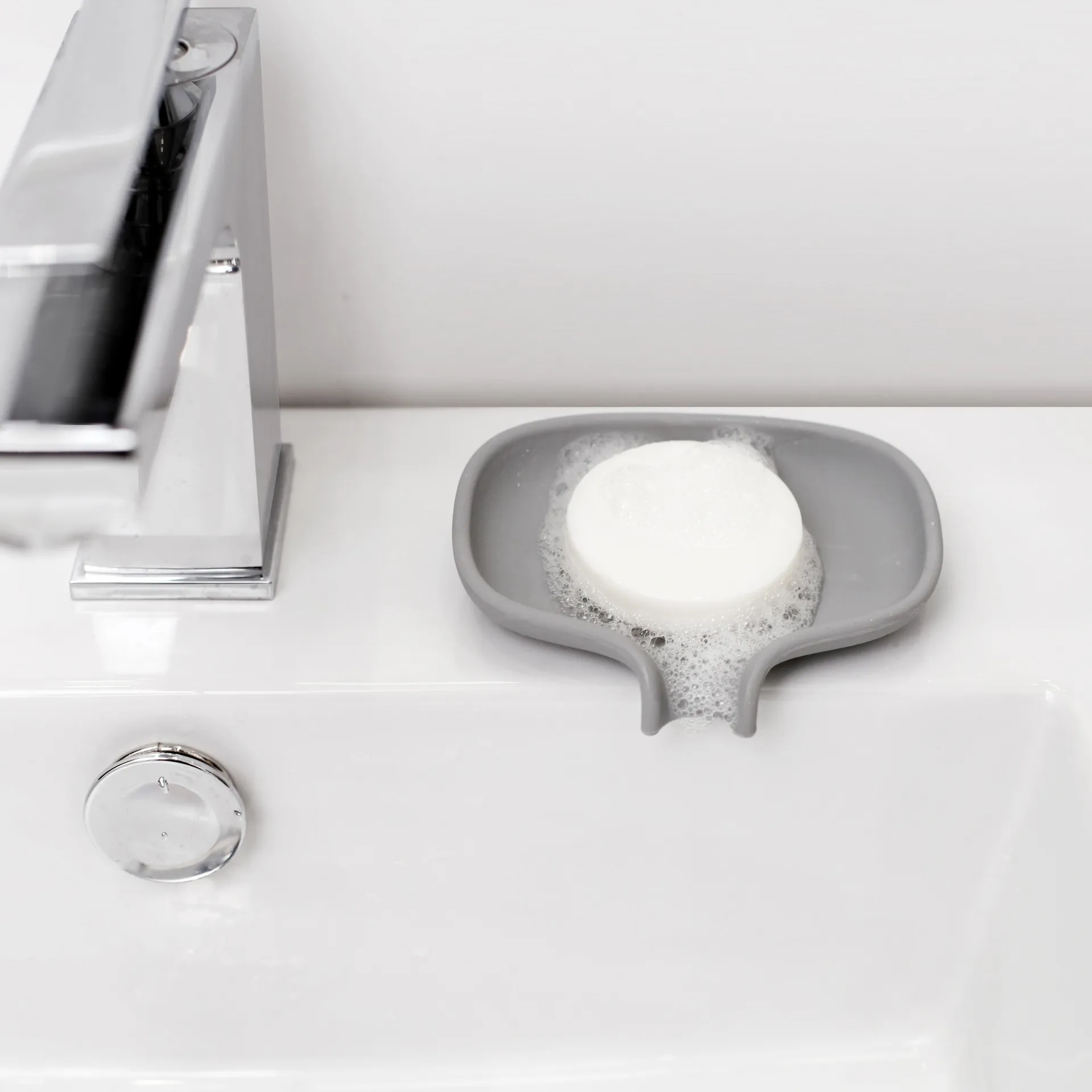 Soap Saver Flow zeepbakje met afdruipfunctie small, Grijs Bosign