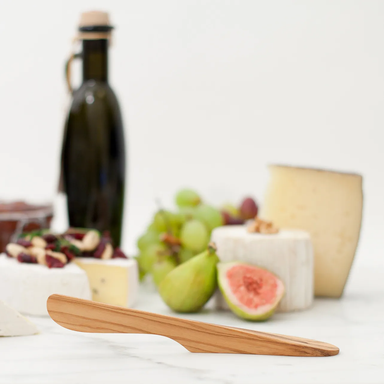 Staand botermes large hout, Olijvenhout Bosign