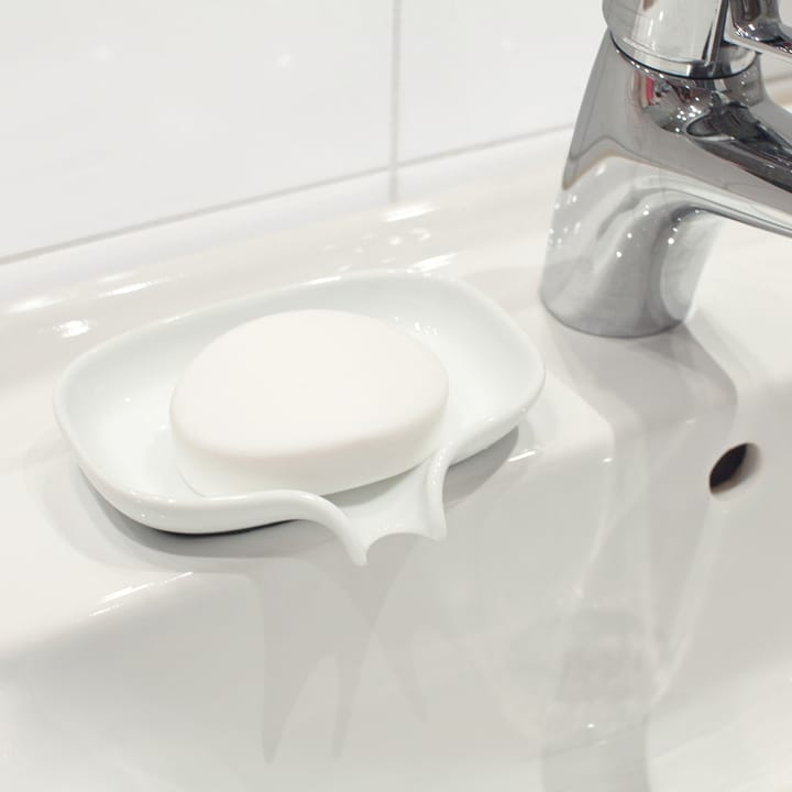 Zeepbakje met afdruipbuisje porselein, Wit Bosign
