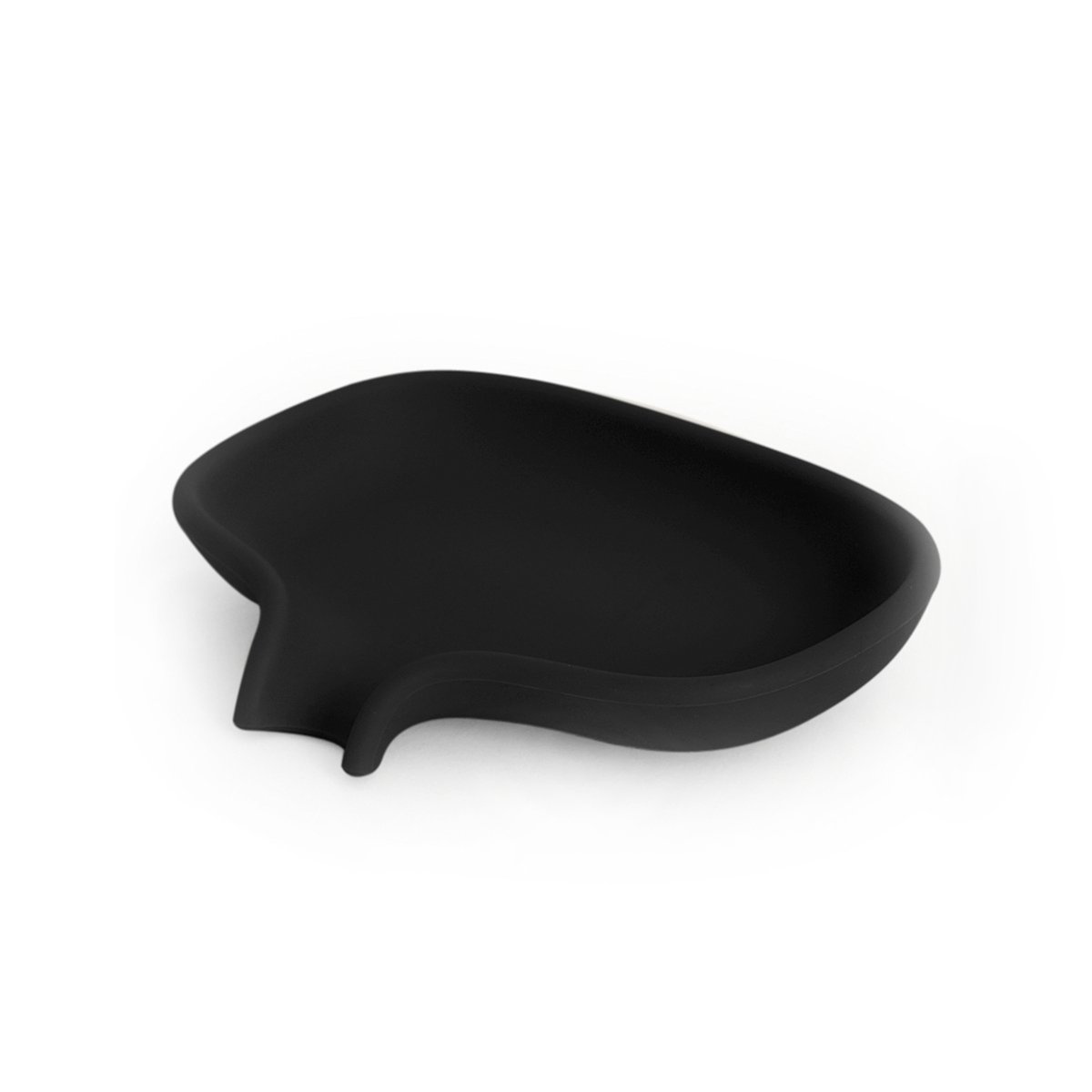Bosign Zeepbakje met afdruipbuisje siliconen Zwart | Scandinavisch Interieur | Zeeppompen & -schaaltjes | Zwart