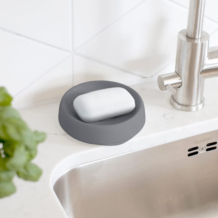 Zeepbakje met verborgen afvoertuit silicone medium, Grafiet Bosign