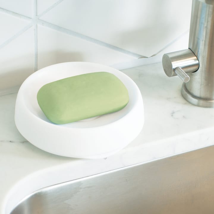 Zeepbakje met verborgen afvoertuit silicone medium, Wit Bosign