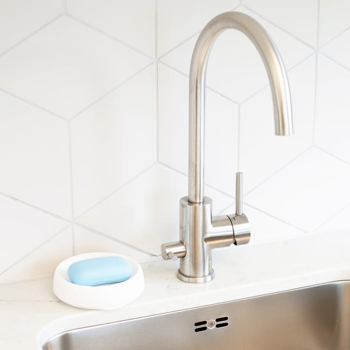 Zeepbakje met verborgen afvoertuit silicone medium, Wit Bosign