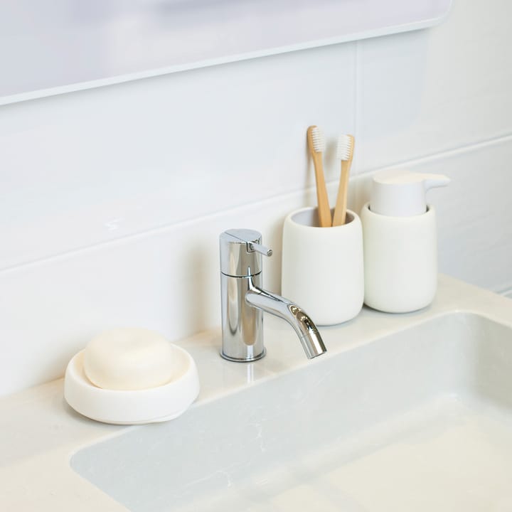 Zeepbakje met verborgen afvoertuit silicone medium, Wit Bosign