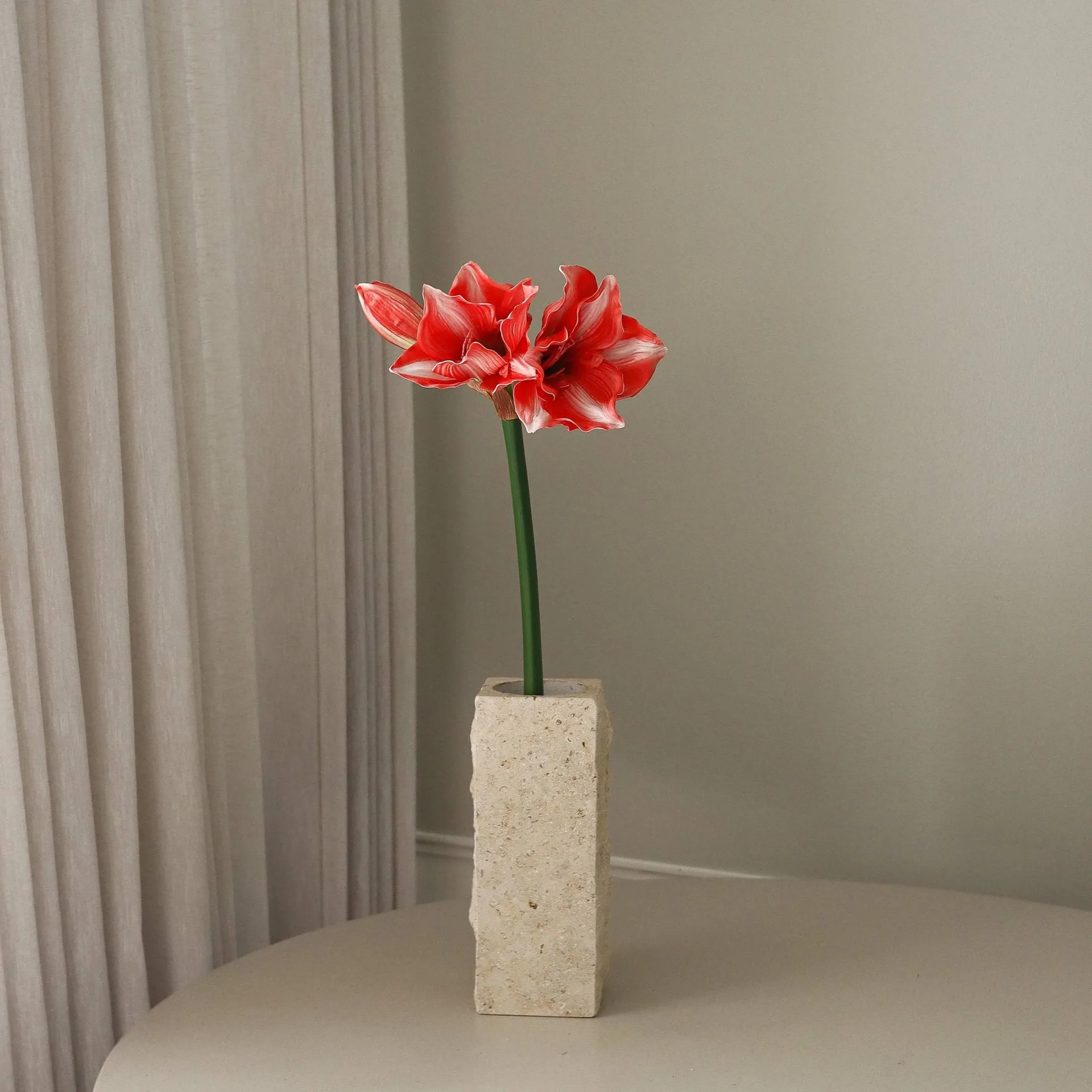 Amaryllis kunstbloem, Donkerrood, 72 cm Botané