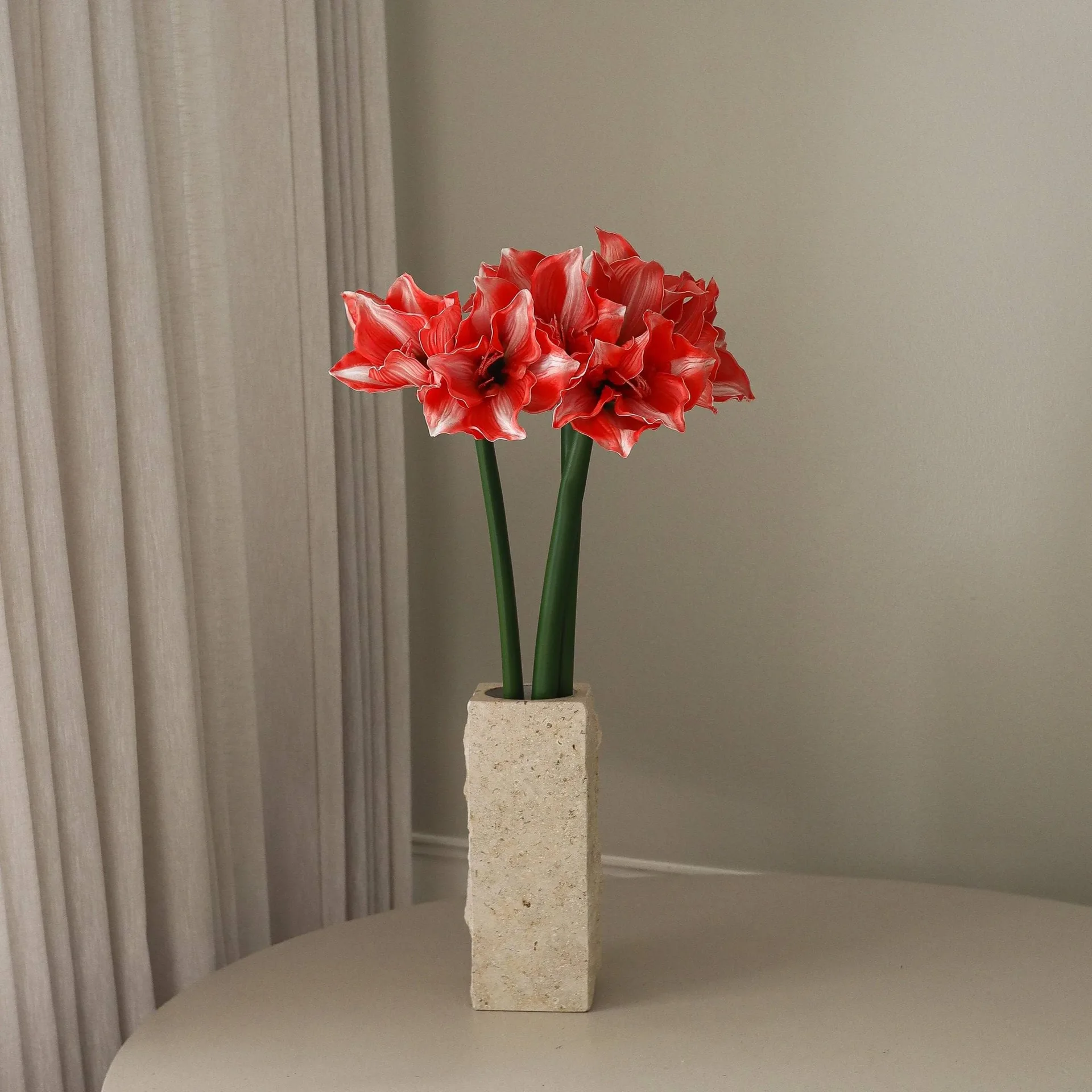 Amaryllis kunstbloem, Donkerrood, 72 cm Botané