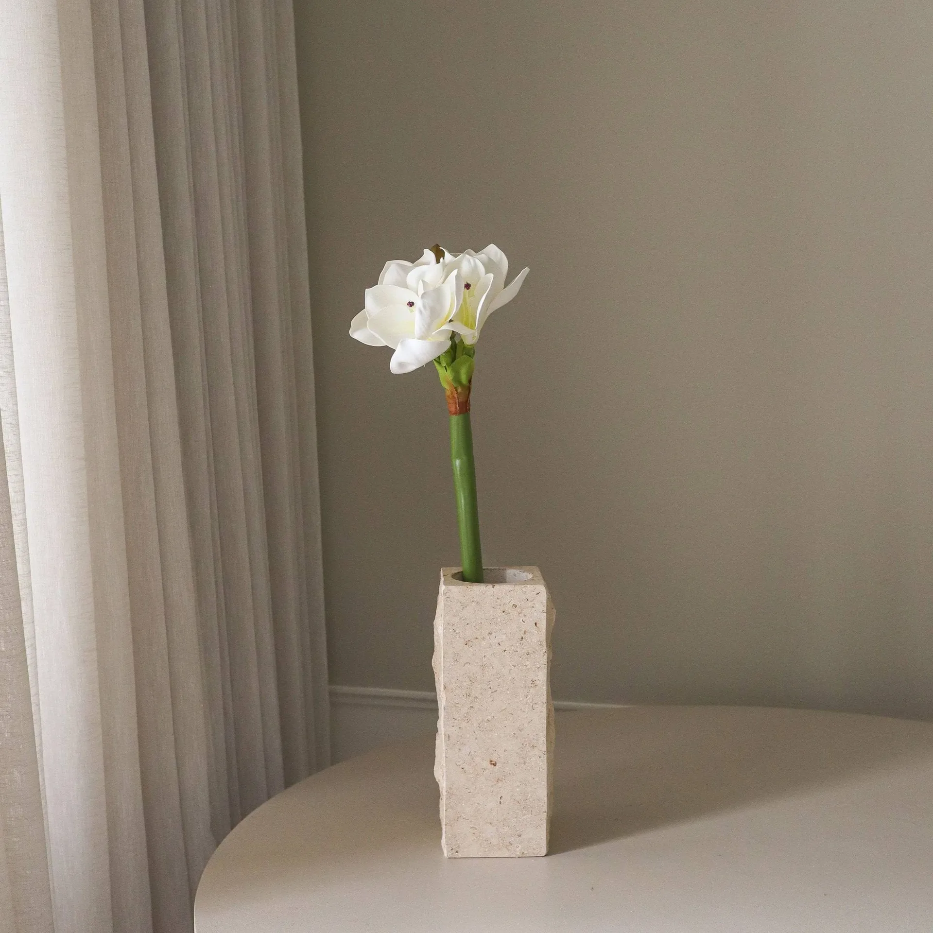 Amaryllis kunstbloem, Wit, 73 cm Botané