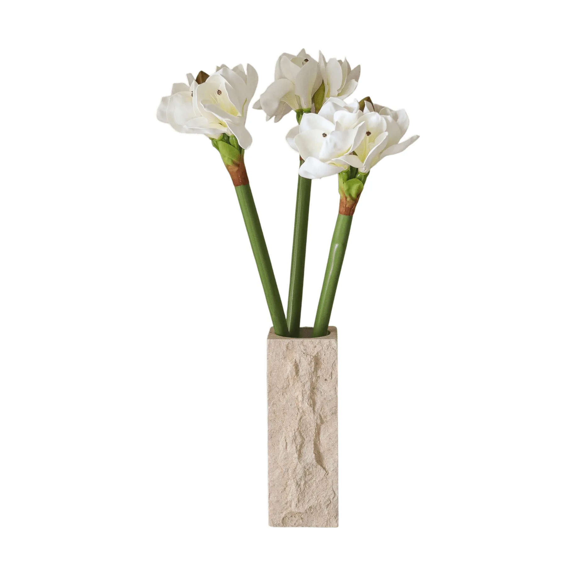 Amaryllis kunstboeket, Wit, 73 cm Botané